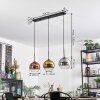 Koyoto hanging light, globe light, pendant light chrome, gold, clear, coppery, Smoke-coloured, 3-light sources