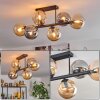 Gastor ceiling light, globe light Amber, Smoke-coloured, 6-light sources
