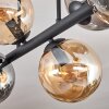 Gastor ceiling light, globe light Amber, Smoke-coloured, 6-light sources