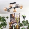 Gastor ceiling light, globe light Amber, Smoke-coloured, 6-light sources