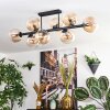 Gastor ceiling light, globe light Amber, clear, 8-light sources
