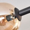 Gastor ceiling light, globe light Amber, clear, 8-light sources