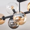 Gastor ceiling light, globe light Amber, clear, Smoke-coloured, 8-light sources