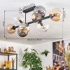 Gastor ceiling light, globe light Amber, clear, Smoke-coloured, 8-light sources