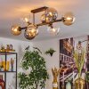 Gastor ceiling light, globe light Amber, clear, Smoke-coloured, 8-light sources