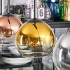 Koyoto hanging light, globe light, pendant light chrome, gold, clear, coppery, Smoke-coloured, 3-light sources