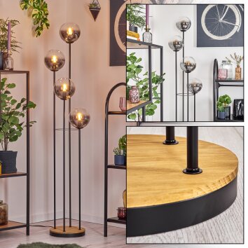 Gastor floor lamp 30 cm Dark wood, black, 4-light sources