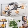 Gastor ceiling light, globe light Amber, Smoke-coloured, 8-light sources