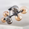Gastor ceiling light, globe light Amber, Smoke-coloured, 8-light sources