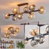 Gastor ceiling light, globe light Amber, clear, Smoke-coloured, 8-light sources