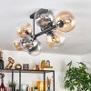 Gastor ceiling light, globe light Amber, clear, Smoke-coloured, 8-light sources