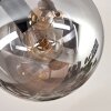 Gastor ceiling light, globe light Amber, Smoke-coloured, 10-light sources