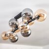 Gastor ceiling light, globe light Amber, Smoke-coloured, 10-light sources