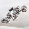 Chehalis ceiling light, globe light clear, Smoke-coloured, 10-light sources