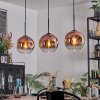 Ripoll hanging light, globe light, pendant light clear, coppery, 3-light sources