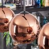 Koyoto hanging light, globe light, pendant light coppery, 3-light sources