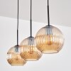 Koyoto hanging light, globe light, pendant light Amber, 3-light sources