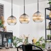 Koyoto hanging light, globe light, pendant light Amber, clear, 3-light sources