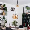 Ripoll hanging light, globe light, pendant light Amber, Smoke-coloured, 3-light sources