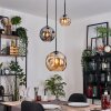 Ripoll hanging light, globe light, pendant light Amber, Smoke-coloured, 3-light sources