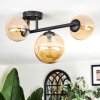 Chehalis ceiling light, globe light Amber, 3-light sources