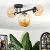 Chehalis ceiling light, globe light Amber, 3-light sources