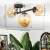 Chehalis ceiling light, globe light Amber, 3-light sources