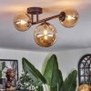 Chehalis ceiling light, globe light Amber, 3-light sources