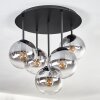 Gastor ceiling light, globe light 45 cm clear, Smoke-coloured, 5-light sources