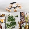 Gastor ceiling light, globe light Amber, 6-light sources