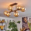 Gastor ceiling light, globe light Amber, 6-light sources