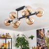 Gastor ceiling light, globe light Amber, 8-light sources