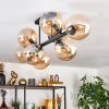 Gastor ceiling light, globe light Amber, 8-light sources