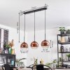 Koyoto hanging light, globe light, pendant light clear, coppery, 3-light sources