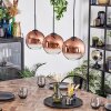 Koyoto hanging light, globe light, pendant light clear, coppery, 3-light sources