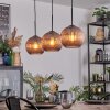Koyoto hanging light, globe light, pendant light coppery, 3-light sources