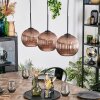 Koyoto hanging light, globe light, pendant light coppery, 3-light sources