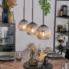 Ripoll hanging light, globe light, pendant light chrome, clear, Smoke-coloured, 3-light sources