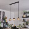 Ripoll hanging light, globe light, pendant light chrome, clear, Smoke-coloured, 3-light sources