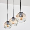 Ripoll hanging light, globe light, pendant light Amber, clear, 3-light sources
