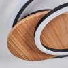 Rapoila ceiling light LED Wood like finish, black, 1-light source