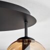 Gastor ceiling light, globe light 45 cm Amber, clear, 5-light sources