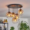 Gastor ceiling light, globe light 45 cm Amber, clear, 5-light sources