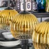 Koyoto hanging light, globe light, pendant light gold, clear, 3-light sources