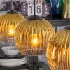 Koyoto hanging light, globe light, pendant light gold, clear, 3-light sources