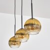 Koyoto hanging light, globe light, pendant light gold, clear, 3-light sources