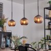 Koyoto hanging light, globe light, pendant light coppery, 3-light sources
