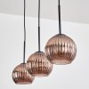 Koyoto hanging light, globe light, pendant light coppery, 3-light sources