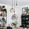 Koyoto hanging light, globe light, pendant light, Cluster pendant lamp 30 cm Amber, clear, Smoke-coloured, 3-light sources