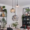 Koyoto hanging light, globe light, pendant light, Cluster pendant lamp 30 cm Amber, clear, Smoke-coloured, 3-light sources